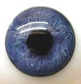 Dark Baby Blue Blown Glasseyes 12mm