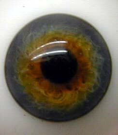 Blue Topaz Blown Glass Half round Eyes 18mm