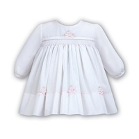 White Dress With Smocking And Bow Detail - Newborn