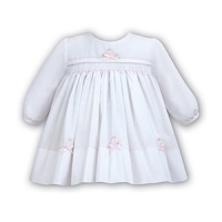 White Dress With Smocking And Bow Detail - Newborn